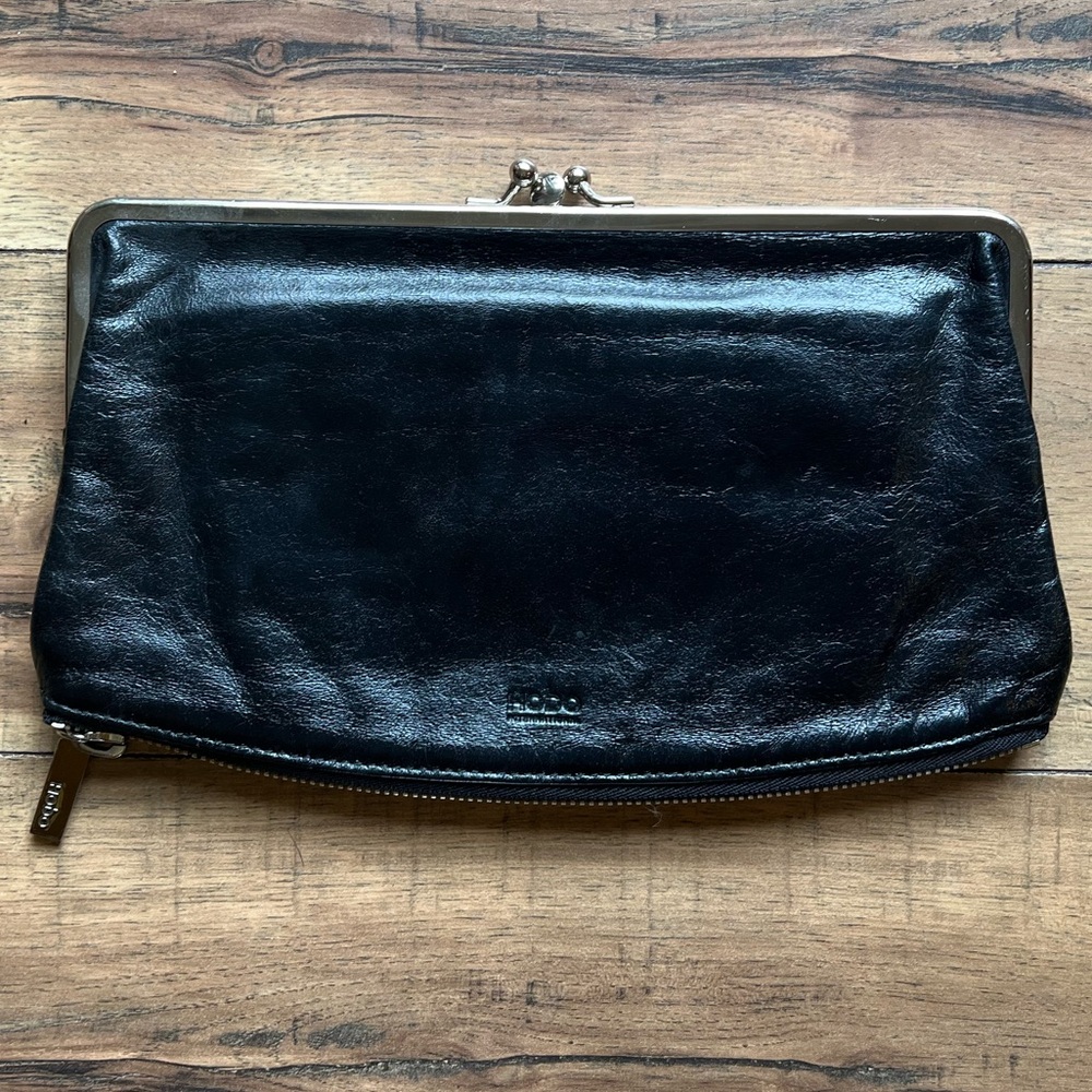 HOBO Black Leather Clutch
